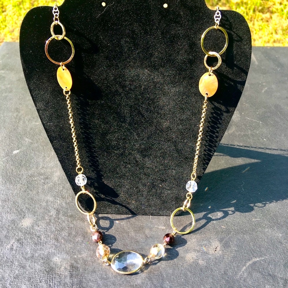 Gold Beaded & jewel Necklace